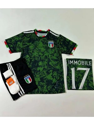 Ozsports Italya 2023-24 Sezon Ciro Immobile Michelengelo Tasarımlı Özel Konsept Çocuk Forması 4'lü Set