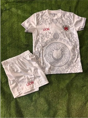 Ozsports Türkiye Ayna Desenli Isimsiz Beyaz Çocuk Forması (Jersey)
