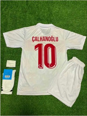 Ozsports Türkiye Milli Takımı Euro 2024 Hakan Çalhanoğlu Çocuk Forması 4'lü Set (Beyaz)
