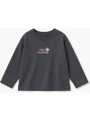 Ozzy Kids Kız Çocuk Arkası Çiçek Nakışlı Uzun Kollu Tişört