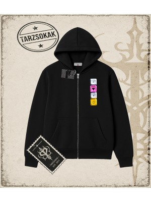 Tarzsokak Gotik & Grunge Streetwear Keycap 6 Hırka & Çeket Fermuarlı Sweatshirt