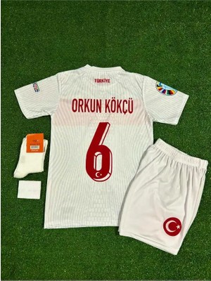 Ozsports Türkiye Euro 2024 Orkun Kökçü Çocuk Forması 4'lü Set (Beyaz)