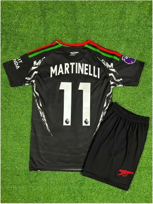 Ozsports Arsenal 2024/25 Yeni Sezon Gabriel Martinelli Deplasman Çocuk Forması 2'li Set (Black)