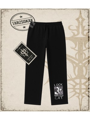 Tarzsokak Gotik & Grunge Streetwear Look Nasrssıstıc Cat Unisex Baggy Eşofman Altı