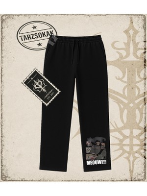Tarzsokak Gotik & Grunge Streetwear Meouw Meouw Meouw Unisex Baggy Eşofman Altı