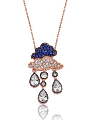 Tienda Elegante Gümüş Yağmur Bulutu Kolye