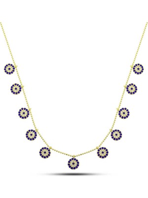 Tienda Elegante Gümüş Gold Nazarlı Şans Kadın Kolye