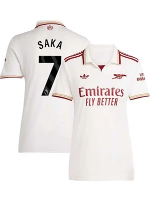 Ozsports Arsenal 2025/26 Yeni Sezon Bukayo Saka Deplasman Forması (Beyaz)