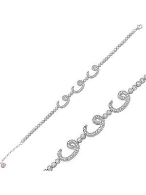 Tienda Elegante Gümüş Su Yolu Gümüş Vav Bileklik