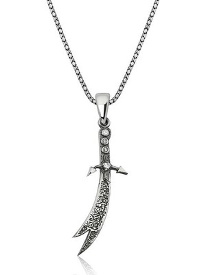 Tienda Elegante Gümüş Zülfikar Kılıcı Erkek Kolye