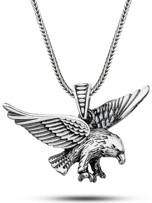 Tienda Elegante Gümüş Uçan Kartal Erkek Kolye
