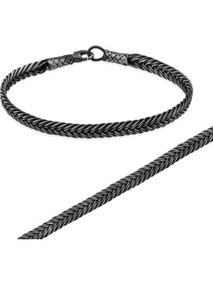 Tienda Elegante Gümüş El Sarması Kazaziye Unisex Bileklik