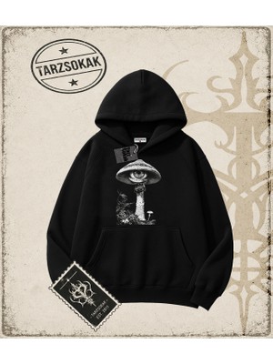 Tarzsokak Gotik & Grunge Streetwear Mushroom Kapşonlu Sweatshirt