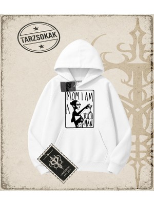 Tarzsokak Gotik & Grunge Streetwear Mom I Am A Rıch Man Kapşonlu Sweatshirt