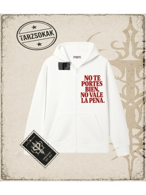 Tarzsokak Gotik & Grunge Streetwear No Te Portes Bıen No Vale La Pena Hırka & Çeket Fermuarlı Sweatshirt