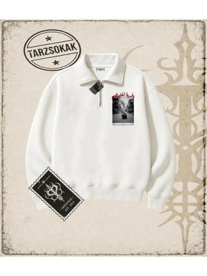 Tarzsokak Gotik & Grunge Streetwear Palestıne 2 Yarım Fermuarlı Sweatshirt