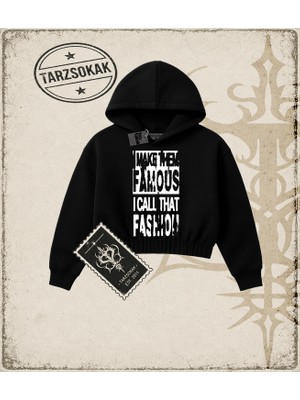 Tarzsokak Gotik & Grunge Streetwear Retro (3) Crop Kapşonlu Sweatshirt