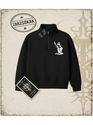 Tarzsokak Gotik & Grunge Streetwear Retro (4) Yarım Fermuarlı Sweatshirt