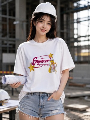 BarsDepo Engineer Club Mühendis Temalı Baskılı Tişört – Kadın Mühendislere Özel Tasarım Unisex T-Shirt | Premium Kalite