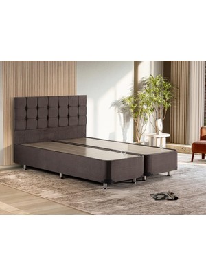 Niron Rama Füme Baza Ve Başlık Seti, Çift Kişilik 180x200 cm Baza Ve Başlık Takımı