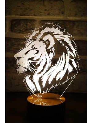 St. Morritz Aslan Portre Figürlü Dekoratif Hediye LED Masa Lambası | Bylamp