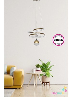 St. Morritz 3 Renk Yanabilen Şeker Camlı Modern Ledli Avize