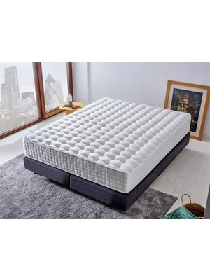Niron Yatak Niron London Yatak 140x190 cm Çift Kişilik Paket Yaylı Alev Geciktiricili Kral Dairesi Yatağı