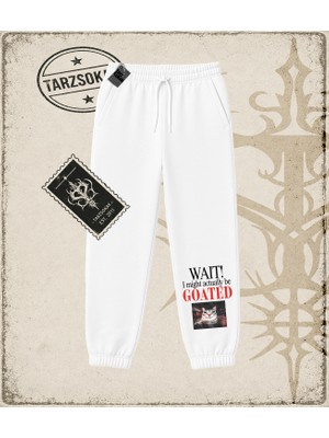 Tarzsokak Gotik & Grunge Streetwear Waıt Goated Cat Unisex Jogger Eşofman Altı