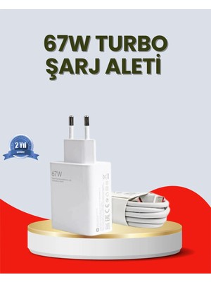 67 Watt Ultra Hızlı Şarj Adaptörü Xiaomi Redmi 9 10 12C Uyumlu