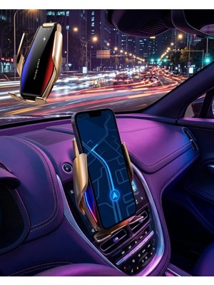 Otomatik Sensörlü Araç Telefon Tutucu Kablosuz Şarj Özellikli 360 Derece Döner