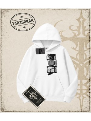 Tarzsokak Gotik & Grunge Streetwear Televısıon Kapşonlu Sweatshirt