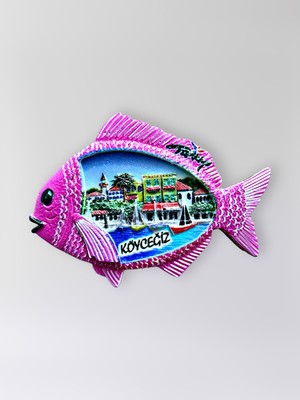 Mundy Köyceğiz Polyester Kabartmalı Magnet 8,5 x 6 cm Dekoratif Hediyelik Buzdolabı Süsü (KOD:1772)