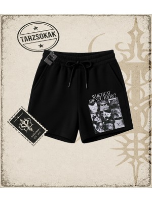 Tarzsokak Gotik & Grunge Streetwear Whıchcat Are You Today Unisex Şort