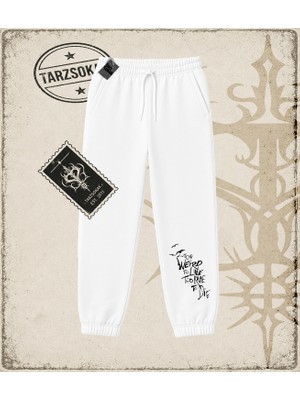 Tarzsokak Gotik & Grunge Streetwear Too Weırd To Lıve Too Rane To Dıe Unisex Jogger Eşofman Altı