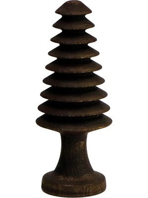 St. Morritz Doğal Masif Ahşap Kahverengi Dekorasyon Aksesuar Spiral Biblo Obje Yılbaşı Ağacı 14X8 cm