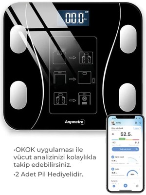 St. Morritz Dijital Baskül Yağ Su Kas Vücut Kitle Endeksi Kilo Ölçer Tartı