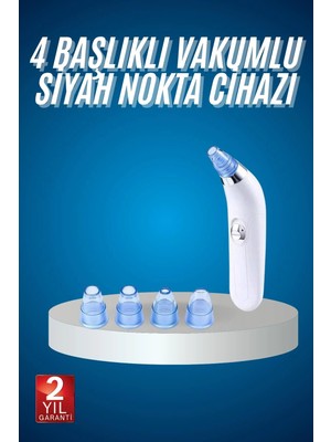 4 Başlıklı Vakumlu Siyah Nokta ve Yüz Temizleme Cihazı