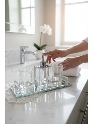 St. Morritz Kristal 4 Prç.banyo Seti Whıte