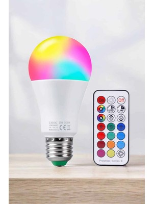 sbodurhome Renk Değiştirebilen Rgb Işıklı LED Ampul A+Enerji 10 Watt LED Işık