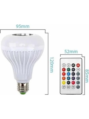 Astraltech Bluetooth Hoparlör Akıllı Rgb LED Işık Renk Değiştirme Ses Bombası Ampül Görünümlü
