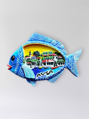 Mundy Avşa Polyester Kabartmalı Magnet 8,5 x 6 cm Dekoratif Hediyelik Buzdolabı Süsü (KOD:1773)