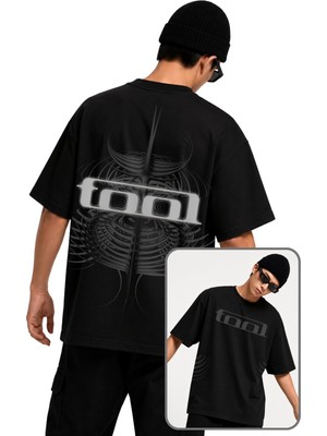 Fuddy Moda Unisex Oversize Rock Band Tool Sırt Baskılı Tişört
