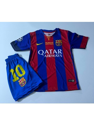 Candy Cup F.c B.a.r.c.e.l.o.n.a 2015 Şampiyonlar Ligi Finali Lionel Messi Nostalji Çocuk Forması 2li Set