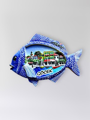 Mundy Göcek Polyester Kabartmalı Magnet 8,5 x 6 cm Dekoratif Hediyelik Buzdolabı Süsü (KOD:1782)