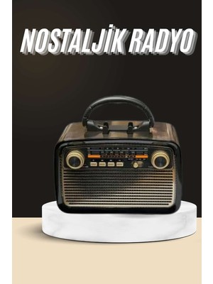 Ozkr Store Nostaljik Radyo Bluetooth Bağlantılı Müzik Kutusu Ahşap