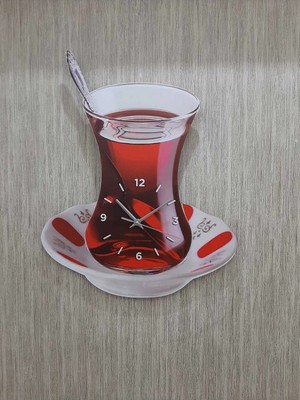 St. Morritz Çay Model Mutfak Duvar Saati 45X30 cm Uv Baskılı