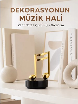 Ozkr Store Melodious Music Altın Nota Figürlü Müzik Kutusu Yeni Nesil
