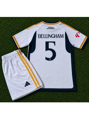 Candy Cup Real Madrid Bellıngham 5 Numara 2025/2026 Sezon Beyaz Çocuk Forması 2 Li Set