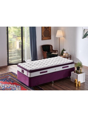 Niron Purple 100x200 Tek Kişilik Pedli Yatak Full Ortopedik Yaylı Yatak