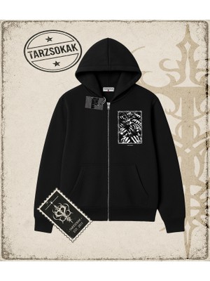 Tarzsokak Gotik & Grunge Streetwear Socıal Pressure Hırka & Çeket Fermuarlı Sweatshirt